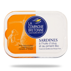 SARDINES  L'HUILE D'OLIVE BIO<BR>Au Piment Bio