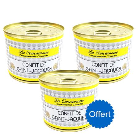 2 confits de noix de st jacques (210g) achetés le 3 ème est offert