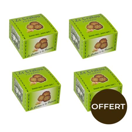 3 boîtes de crakou pistache achetées, la 4ème OFFERTE 