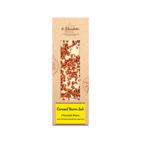 Tablette Chocolat Blanc Eclats de Caramel Beurre Salé 90g