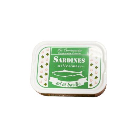 Sardines à l'ail et au basilic 115g