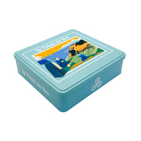 BOÎTE GALETTES & PALETS BRETONS 460g - Motif Pointe du Raz logo