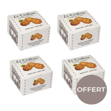 3 boîtes de crakou caramel achetées, la 4ème OFFERTE