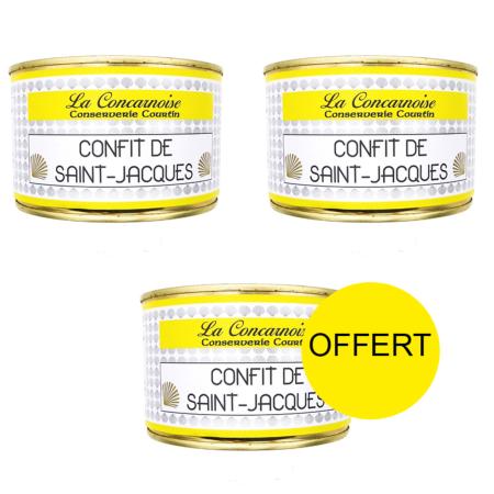 2 confits de noix de st jacques (420g) achetés le 3 ème est offert