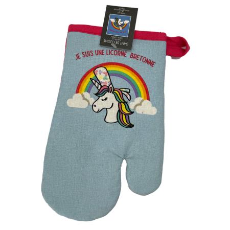 Gant bleu licorne