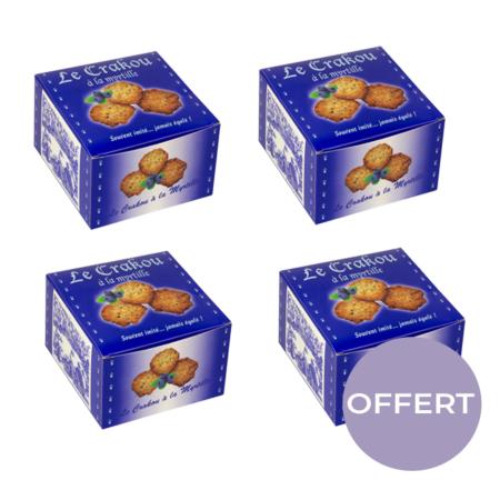 3 boîtes de crakou myrtille achetées, la 4ème OFFERTE  