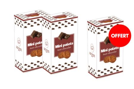 2 boîtes mini palets chocolat achetées, la 3 ème OFFERTE