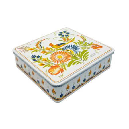 BOÎTE GALETTES & PALETS BRETONS 460g - Motif Fleurs de Quimper