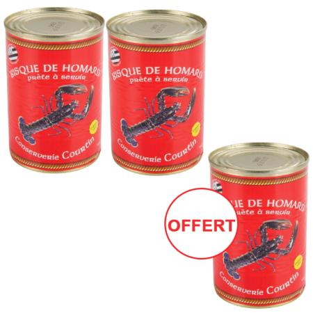2 bisques de homard (400g) achetées la 3 ème est offerte
