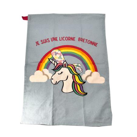 Torchon bleu licorne 45 x 60 cm