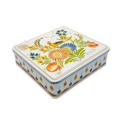 BOÎTE GALETTES & PALETS BRETONS 460g - Motif Fleurs de Quimper