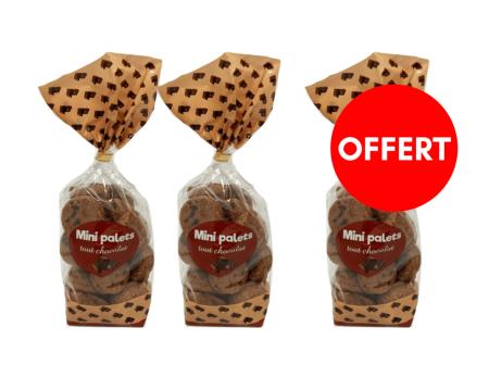 2 sachets mini palets chocolat achetés, le 3ème OFFERT