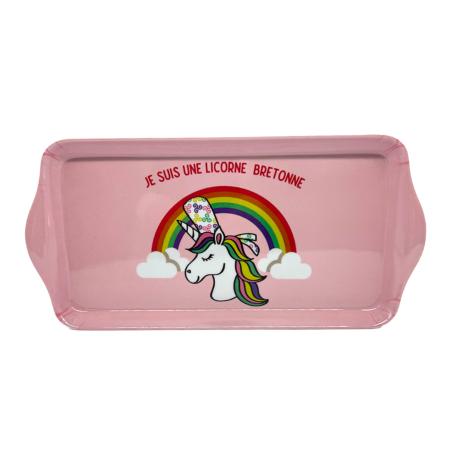 Plateau rose licorne 15 x 30,5 cm