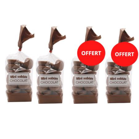 Offre 2 + 2 gratuits / Mini sablés chocolat - sachet 200G