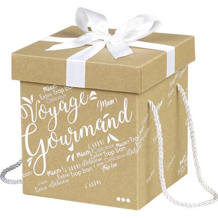 COFFRET CARTON CARRE VOYAGE GOURMAND