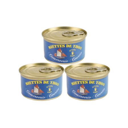 Lot de 3 Miettes de thon à l'huile d'olive 130g