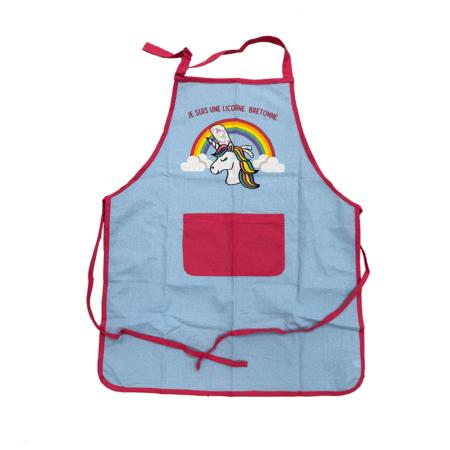 Tablier bleu licorne 70 x 90 cm