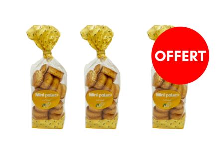 2 sachets mini palets citron achetés, le 3ème OFFERT